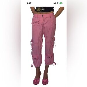 Vintage Pink Cargo Capris